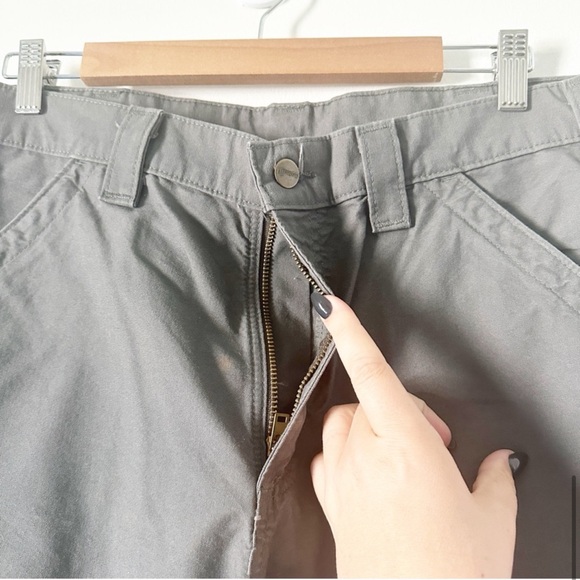 Carhartt Canvas Work Dungarees Loose Fit Pants B151 FAT Fatigue Gray 33 x 30 - Picture 7 of 11